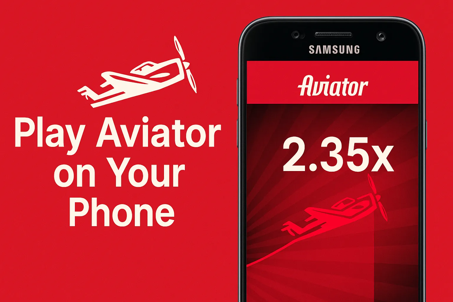 Playing the Aviator game on a mobile phone.